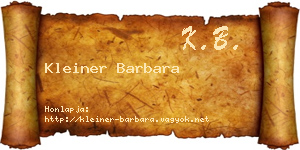Kleiner Barbara névjegykártya